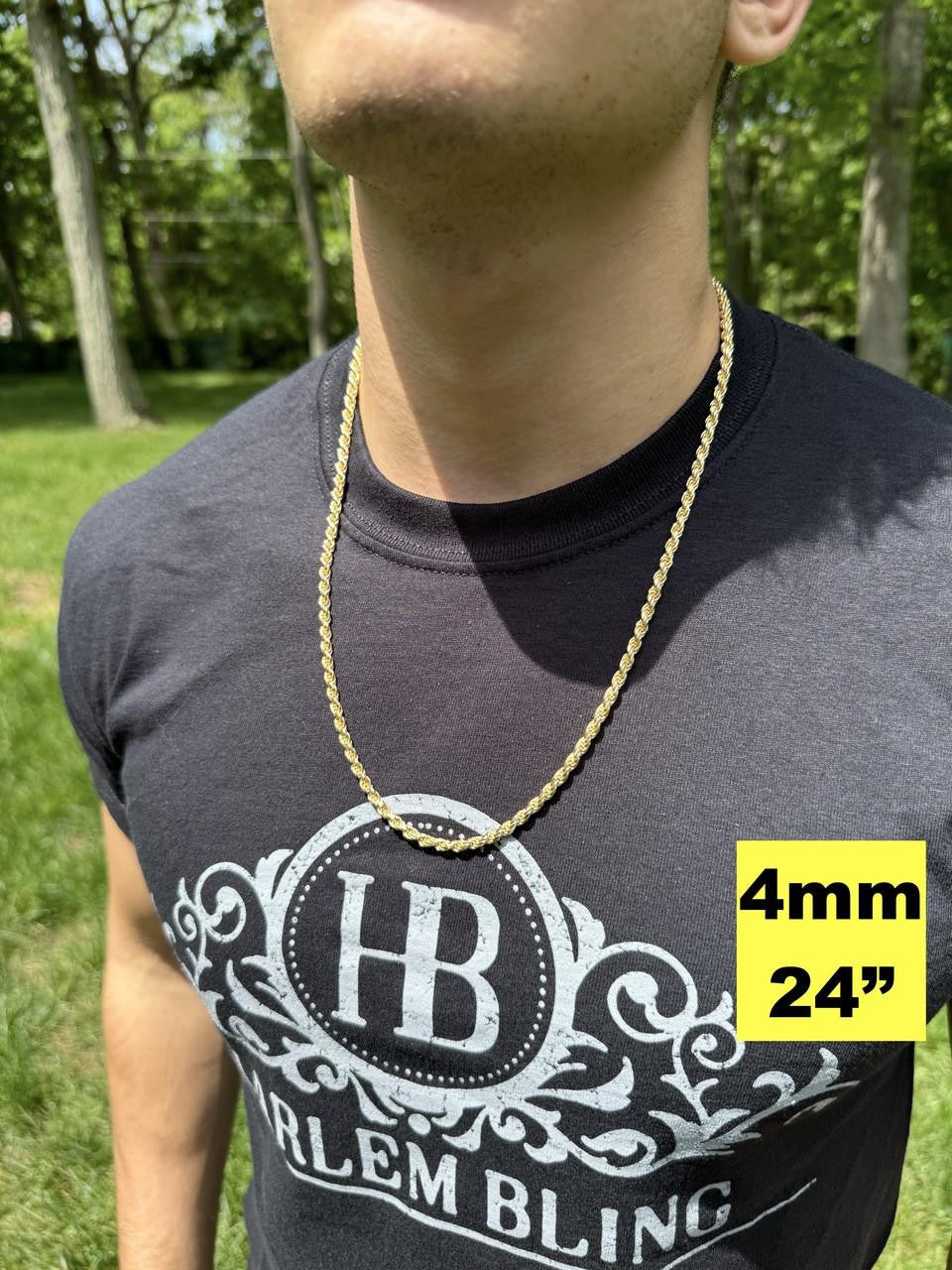Rope Chain Necklace - 14k Gold Vermeil 925 Sterling Silver - 16"-30" - 1.5mm-5mm