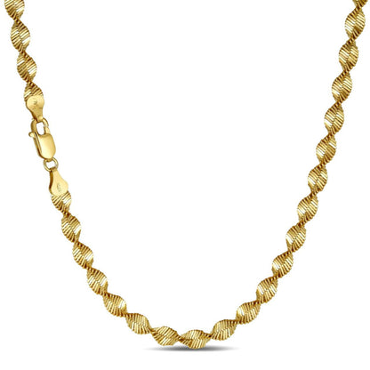 Singapore Rope Chain Necklace - 14k Gold Vermeil 925 Sterling Silver - 14"-28" - 6mm