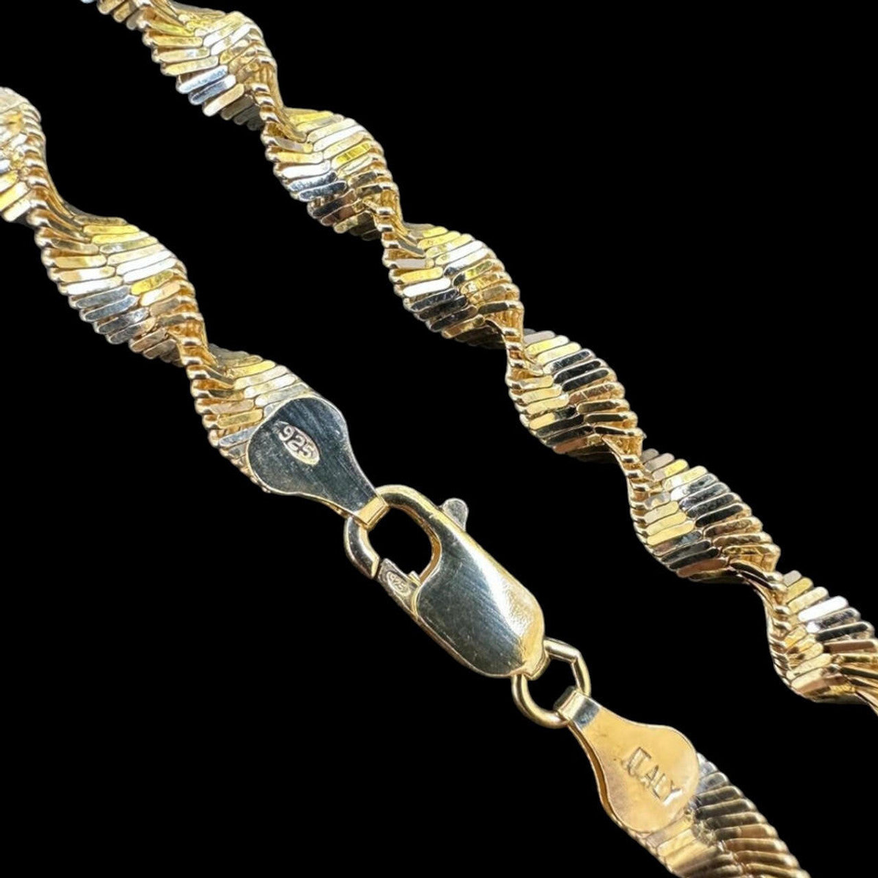 Singapore Rope Chain Necklace - 14k Gold Vermeil 925 Sterling Silver - 14"-28" - 6mm