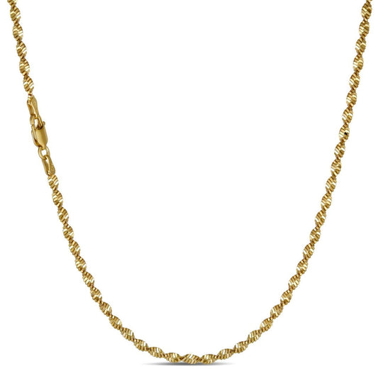 Singapore Rope Chain Necklace - 14k Gold Vermeil 925 Sterling Silver - 14"-30" - 2.5mm