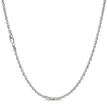 Singapore Rope Chain Necklace - 925 Sterling Silver - 14"-30" - 2.5mm