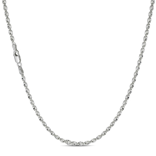 Singapore Rope Chain Necklace - 925 Sterling Silver - 14"-30" - 2.5mm