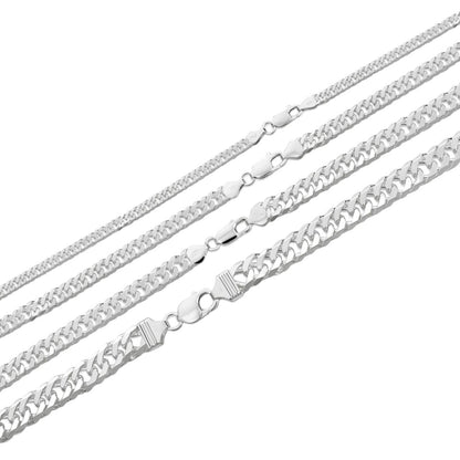 Tight Double Curb Chain Necklace Or Bracelet - 925 Sterling Silver - 7"-30" - 3.5mm-16mm
