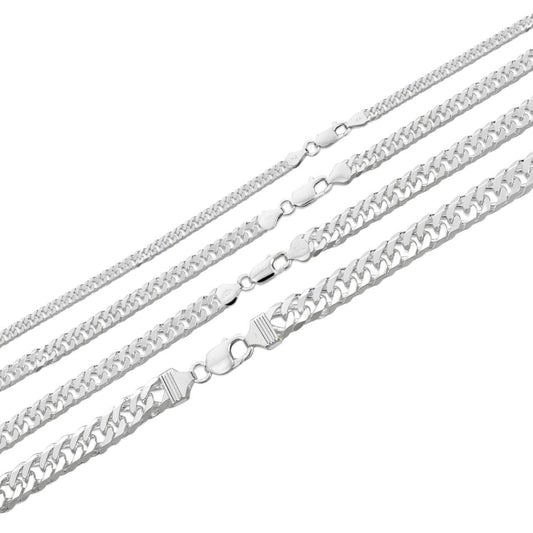 Tight Double Curb Chain Necklace Or Bracelet - 925 Sterling Silver - 7"-30" - 3.5mm-16mm