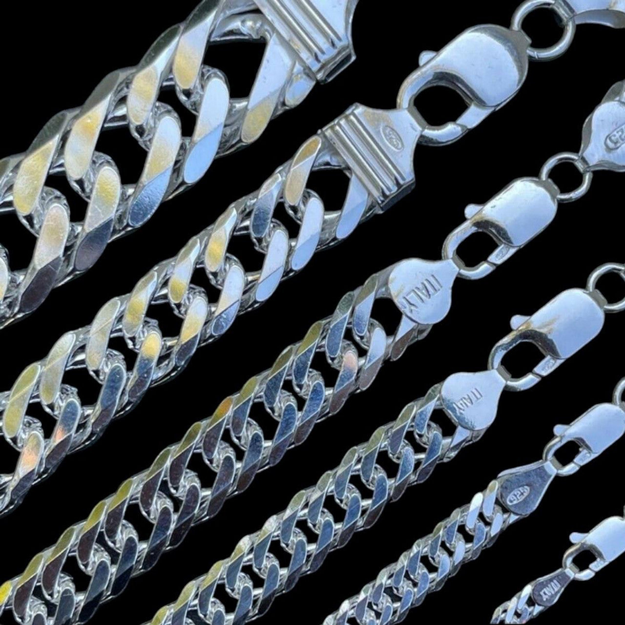 Tight Double Curb Chain Necklace Or Bracelet - 925 Sterling Silver - 7"-30" - 3.5mm-16mm