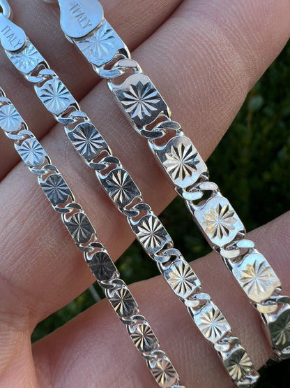 Valentino Link Chain Necklace Or Bracelet - 925 Sterling Silver - 7"-30" - 3mm-5mm