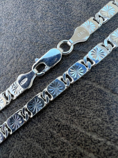 Valentino Link Chain Necklace Or Bracelet - 925 Sterling Silver - 7"-30" - 3mm-5mm