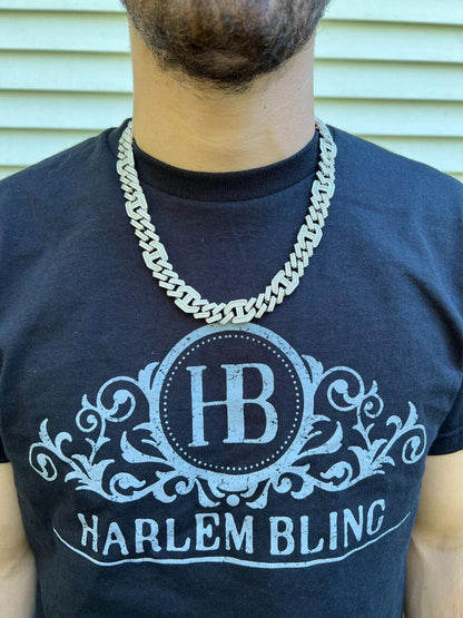 MOISSANITE Figarucci Prong Cuban Link Chain Necklace Iced Out - 925 Silver - 15mm - 18"-30"