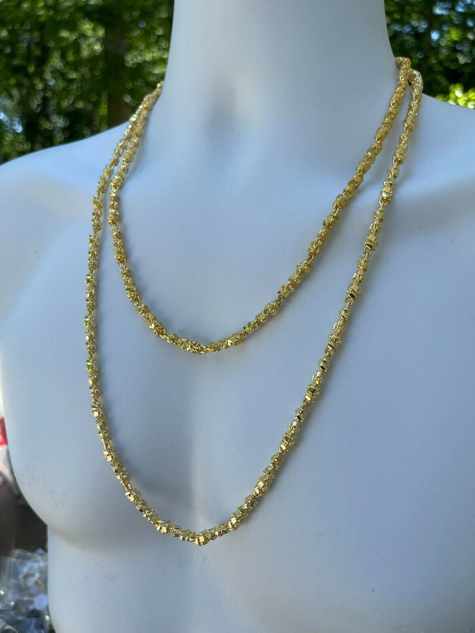 Custom Nugget Chain Necklace - 14k Gold Vermeil 925 Sterling Silver - 18"-30" - 5mm