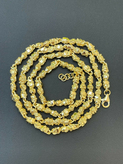 Custom Nugget Chain Necklace - 14k Gold Vermeil 925 Sterling Silver - 18"-30" - 5mm