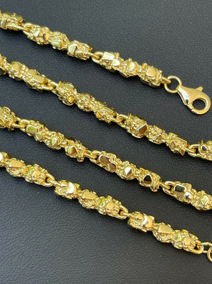 Custom Nugget Chain Necklace - 14k Gold Vermeil 925 Sterling Silver - 18"-30" - 5mm