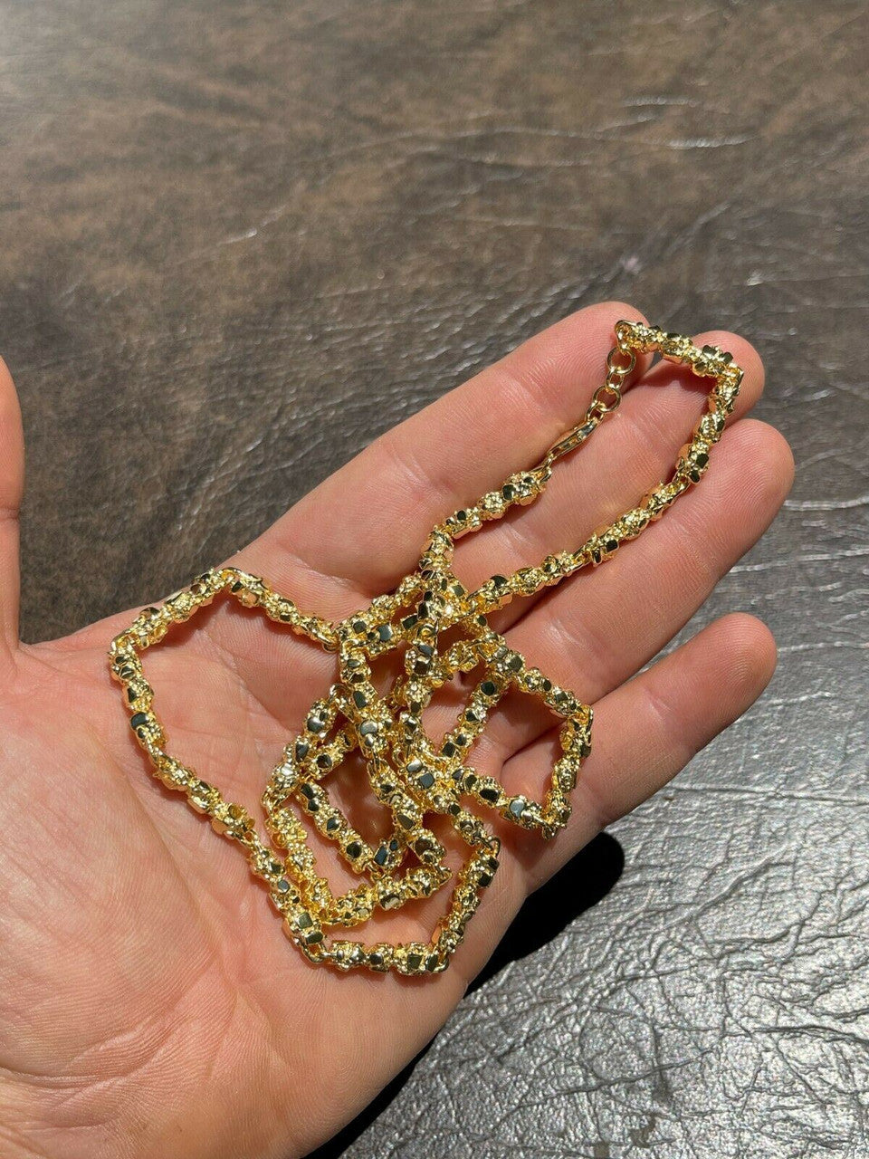 Custom Nugget Chain Necklace - 14k Gold Vermeil 925 Sterling Silver - 18"-30" - 5mm