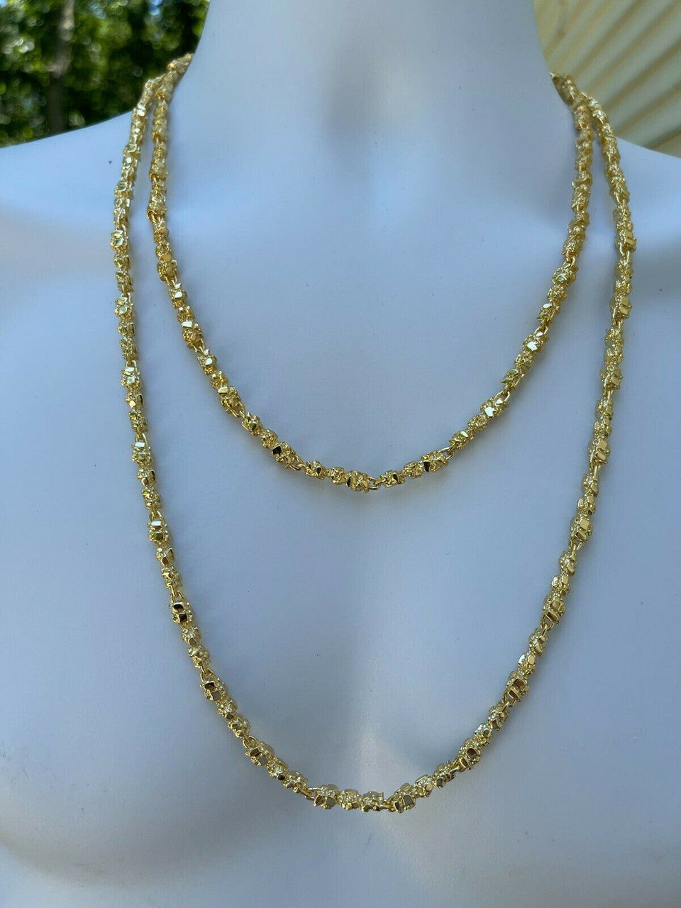 Custom Nugget Chain Necklace - 14k Gold Vermeil 925 Sterling Silver - 18"-30" - 5mm