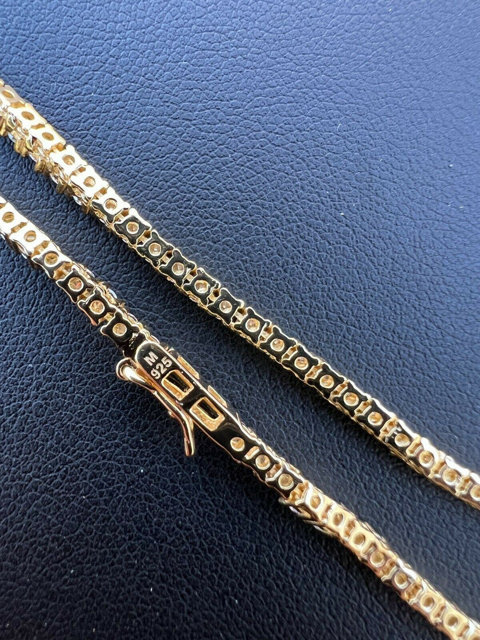 MOISSANITE Micro Tennis Chain Necklace Iced Out - 14k Gold Vermeil 925 Silver - 2mm - 14"-28"