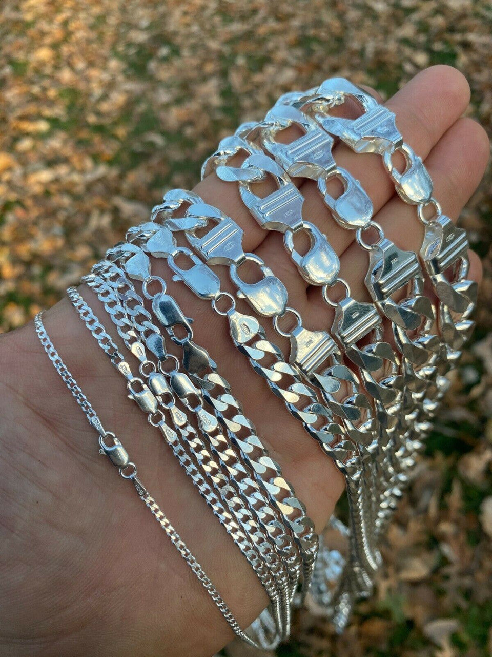 Miami Cuban Link Chain Necklace Or Bracelet - 14k Gold Vermeil 925 Sterling Silver - 7"-30" - 4mm-10.5mm