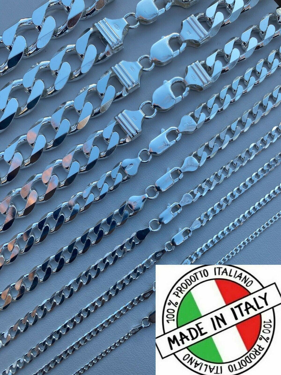 Miami Cuban Link Chain Necklace Or Bracelet - 14k Gold Vermeil 925 Sterling Silver - 7"-30" - 4mm-10.5mm