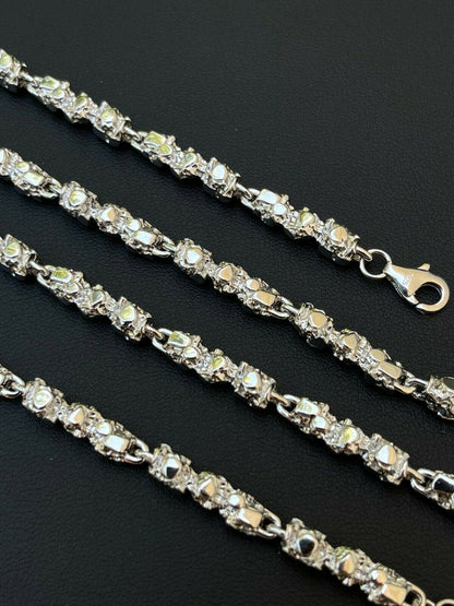Custom Nugget Chain Necklace - 925 Sterling Silver - 18"-30" - 5mm
