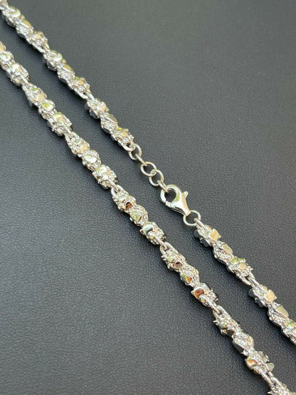 Custom Nugget Chain Necklace - 925 Sterling Silver - 18"-30" - 5mm