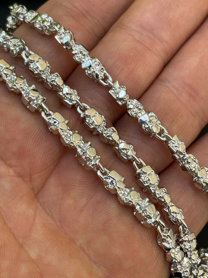 Custom Nugget Chain Necklace - 925 Sterling Silver - 18"-30" - 5mm