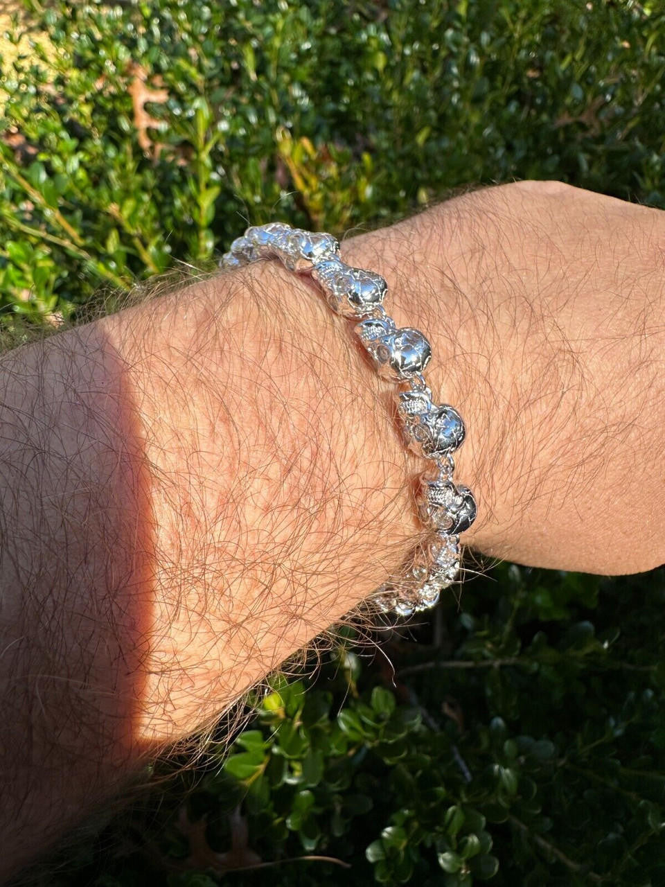 MOISSANITE Custom Skull Link Death Necklace Chain - 925 Silver - 9.5mm - 18"-28"