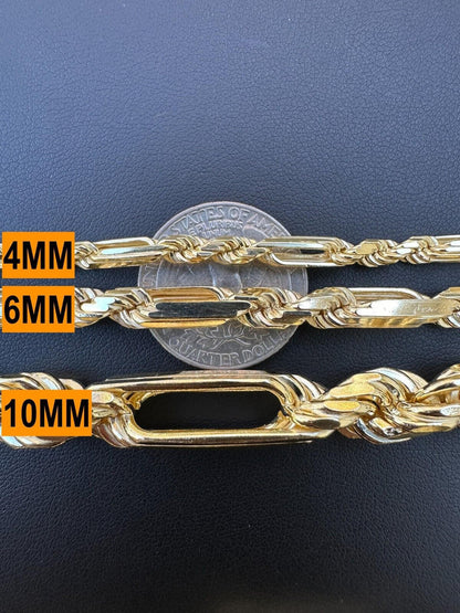Milano Figarope Chain Necklace Or Bracelet - 14k Gold Vermeil 925 Sterling Silver - 7"-30" - 4mm-10mm