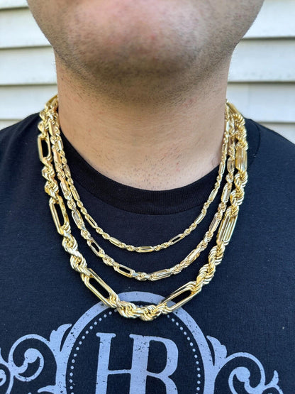 Milano Figarope Chain Necklace Or Bracelet - 14k Gold Vermeil 925 Sterling Silver - 7"-30" - 4mm-10mm