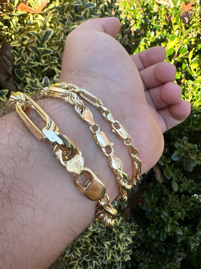 Milano Figarope Chain Necklace Or Bracelet - 14k Gold Vermeil 925 Sterling Silver - 7"-30" - 4mm-10mm