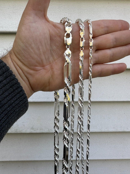 Milano Figarope Chain Necklace Or Bracelet - 925 Sterling Silver - 7"-30" - 4mm-10mm