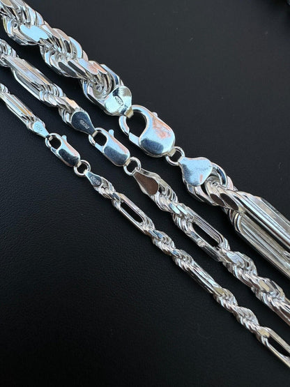 Milano Figarope Chain Necklace Or Bracelet - 925 Sterling Silver - 7"-30" - 4mm-10mm