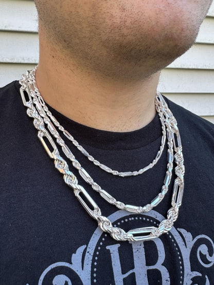 Milano Figarope Chain Necklace Or Bracelet - 925 Sterling Silver - 7"-30" - 4mm-10mm