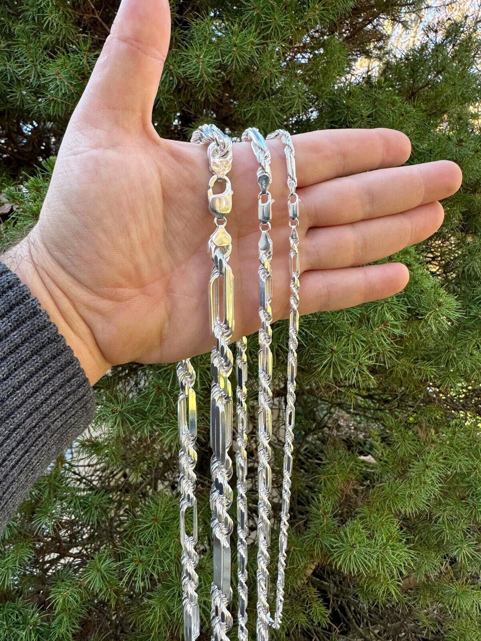 Milano Figarope Chain Necklace Or Bracelet - 925 Sterling Silver - 7"-30" - 4mm-10mm