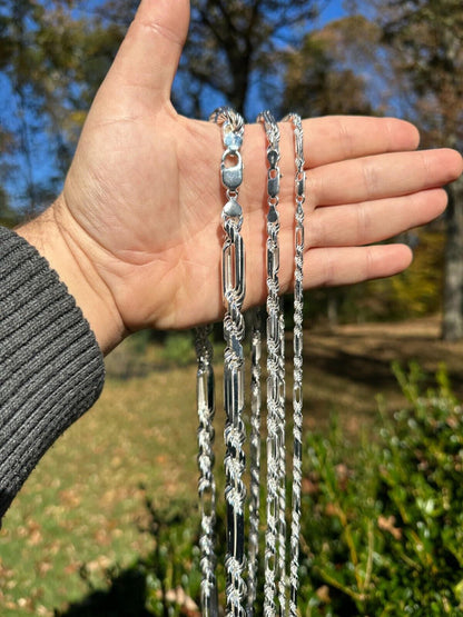 Milano Figarope Chain Necklace Or Bracelet - 925 Sterling Silver - 7"-30" - 4mm-10mm