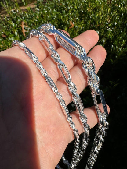 Milano Figarope Chain Necklace Or Bracelet - 925 Sterling Silver - 7"-30" - 4mm-10mm