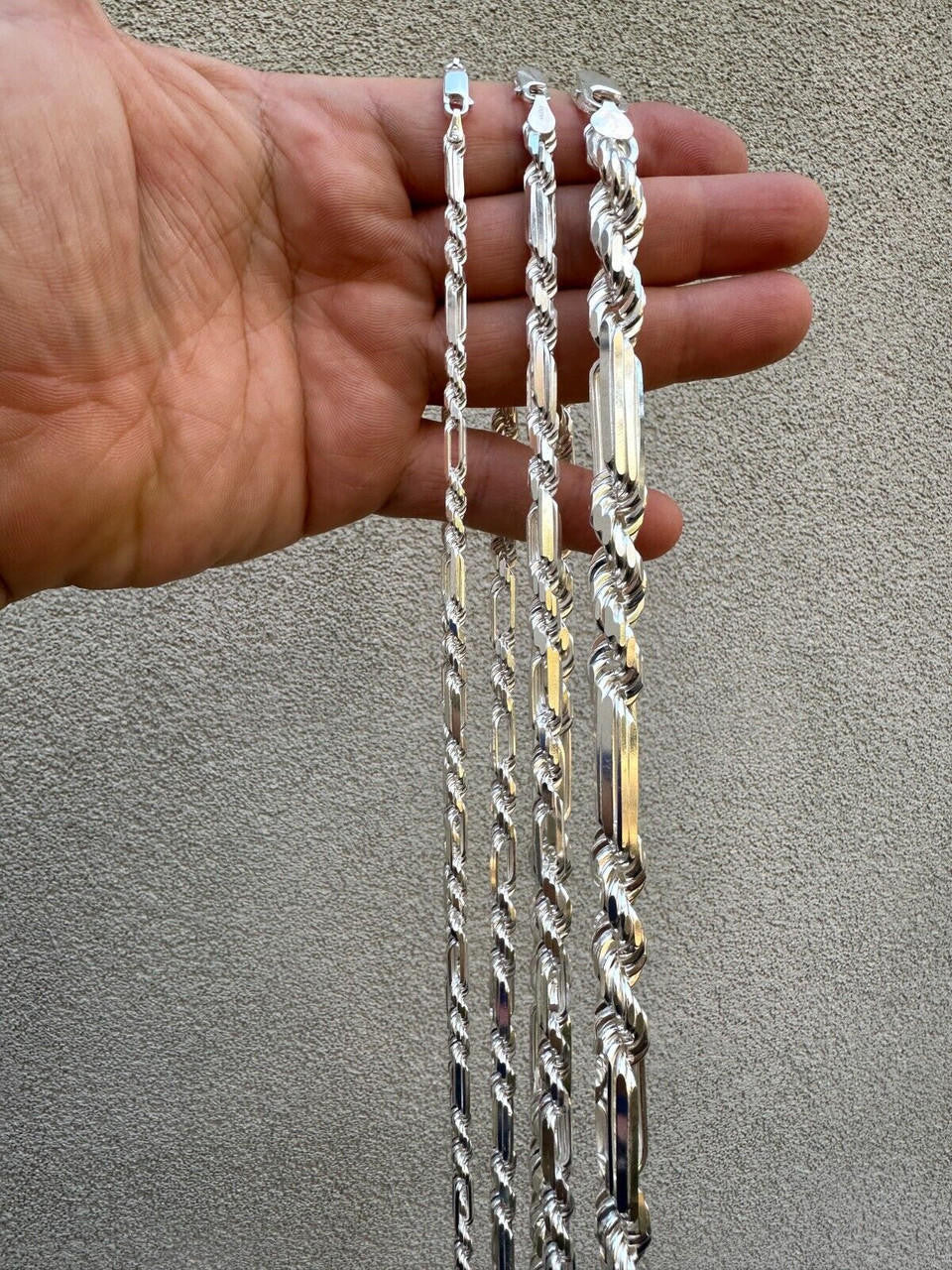 Milano Figarope Chain Necklace Or Bracelet - 925 Sterling Silver - 7"-30" - 4mm-10mm