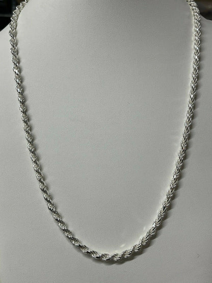 #1 Bestseller Rope Chain Necklace - 925 Sterling Silver - 18"-30" - 6mm