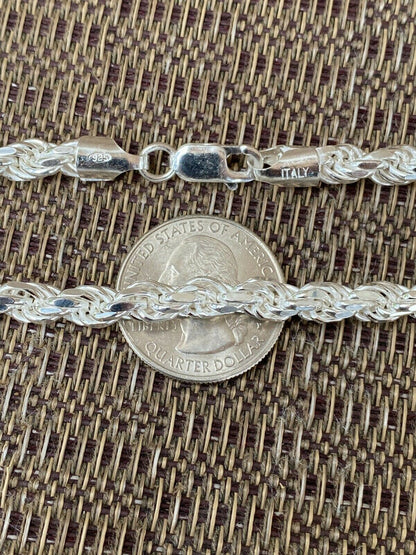 #1 Bestseller Rope Chain Necklace - 925 Sterling Silver - 18"-30" - 6mm