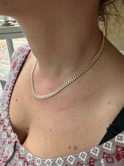 Diamond Cut Miami Cuban Link Chain Necklace Or Bracelet - 14k Gold Vermeil 925 Sterling Silver - 7"-30" - 3mm-7mm