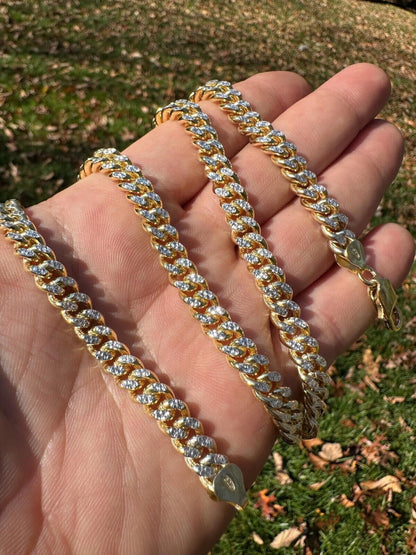 Diamond Cut Miami Cuban Link Chain Necklace Or Bracelet - 14k Gold Vermeil 925 Sterling Silver - 7"-30" - 3mm-7mm