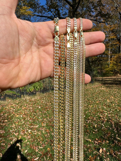 Diamond Cut Miami Cuban Link Chain Necklace Or Bracelet - 14k Gold Vermeil 925 Sterling Silver - 7"-30" - 3mm-7mm