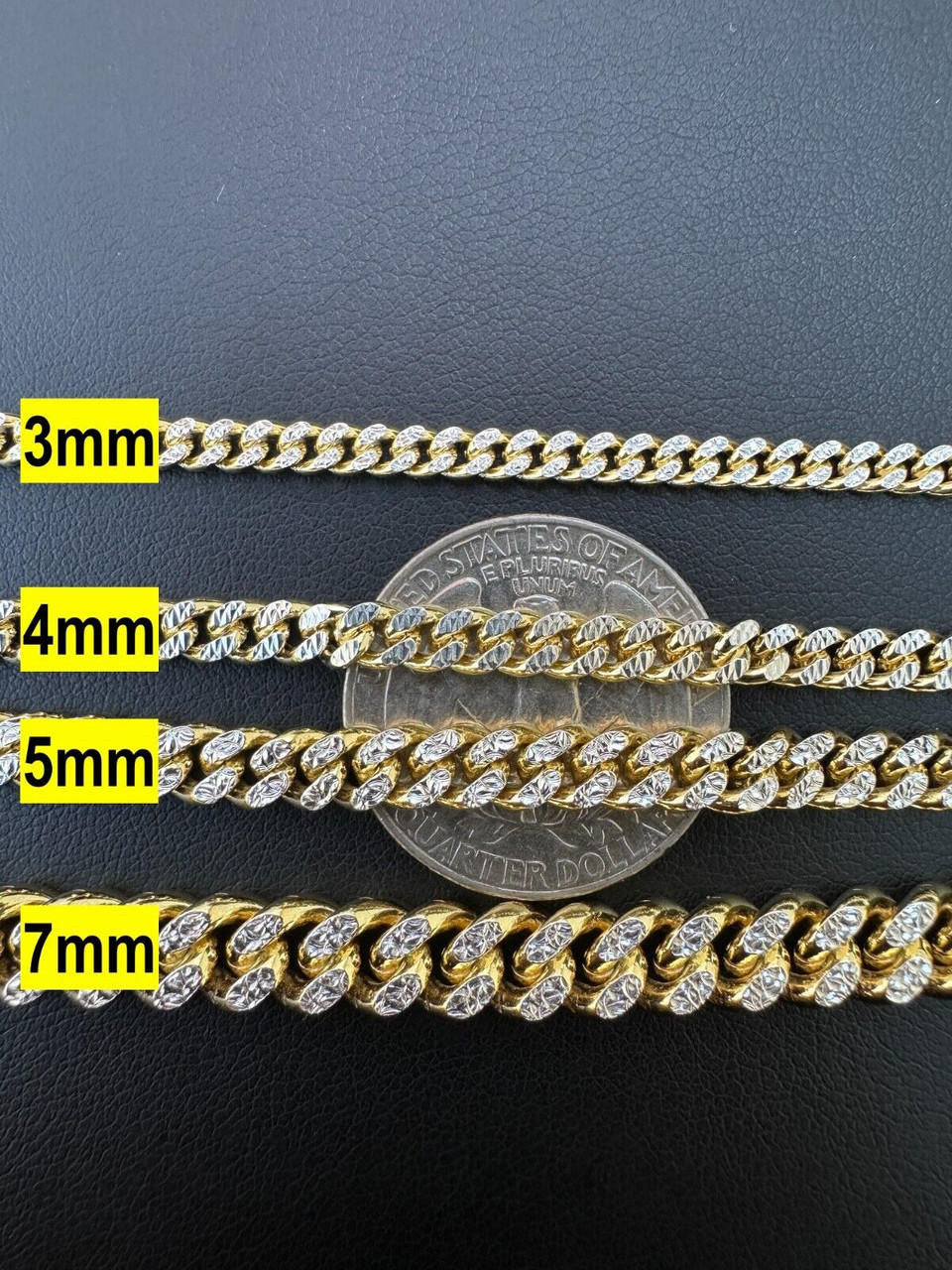 Diamond Cut Miami Cuban Link Chain Necklace Or Bracelet - 14k Gold Vermeil 925 Sterling Silver - 7"-30" - 3mm-7mm