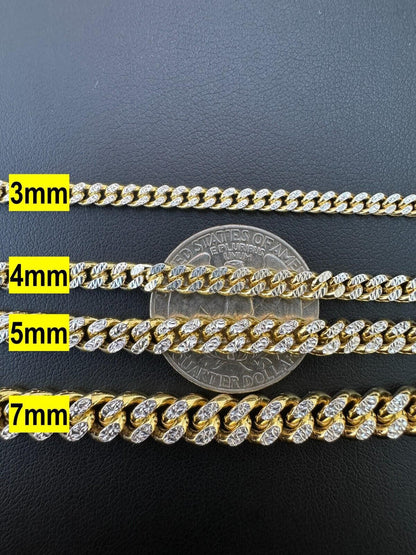 Diamond Cut Miami Cuban Link Chain Necklace Or Bracelet - 14k Gold Vermeil 925 Sterling Silver - 7"-30" - 3mm-7mm