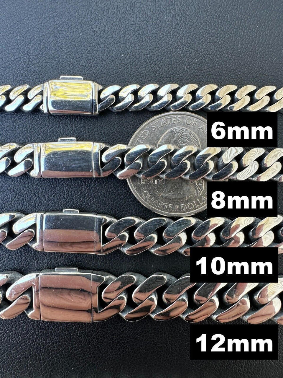 Cancun Cuban Link Chain Necklace Sleek Clasp - 925 Sterling Silver - 18"-28" - 6mm-12mm