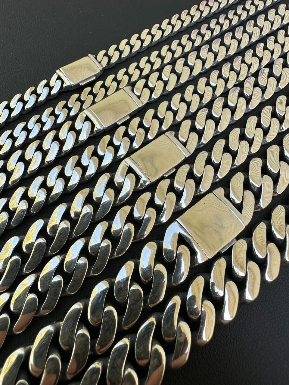 Cancun Cuban Link Chain Necklace Sleek Clasp - 925 Sterling Silver - 18"-28" - 6mm-12mm