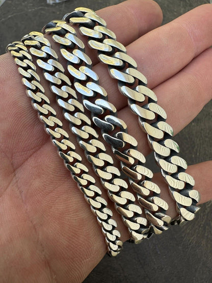 Cancun Cuban Link Chain Necklace Sleek Clasp - 925 Sterling Silver - 18"-28" - 6mm-12mm