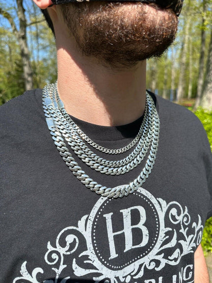 Cancun Cuban Link Chain Necklace Sleek Clasp - 925 Sterling Silver - 18"-28" - 6mm-12mm