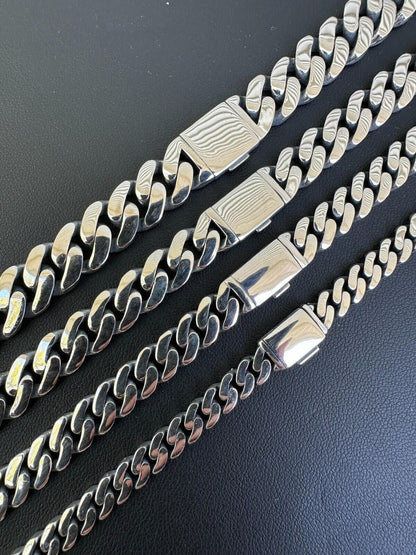 Cancun Cuban Link Chain Necklace Sleek Clasp - 925 Sterling Silver - 18"-28" - 6mm-12mm