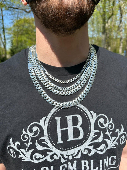 Cancun Cuban Link Chain Necklace Sleek Clasp - 925 Sterling Silver - 18"-28" - 6mm-12mm