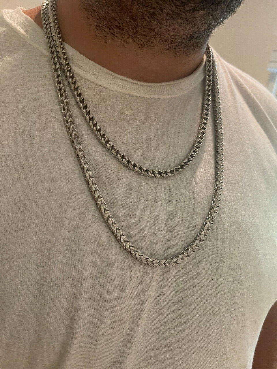 MOISSANITE Franco Chain Iced Out - 925 Silver - 6mm - 16-30"