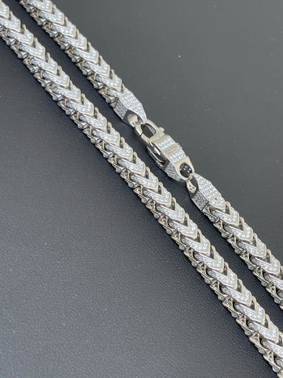 MOISSANITE Franco Chain Iced Out - 925 Silver - 6mm - 16-30"