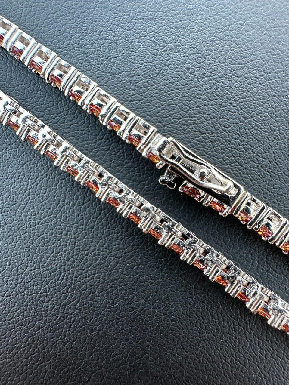 Pink MOISSANITE Tennis Chain Necklace Iced Out - 925 Silver - 3mm - 16"-28"